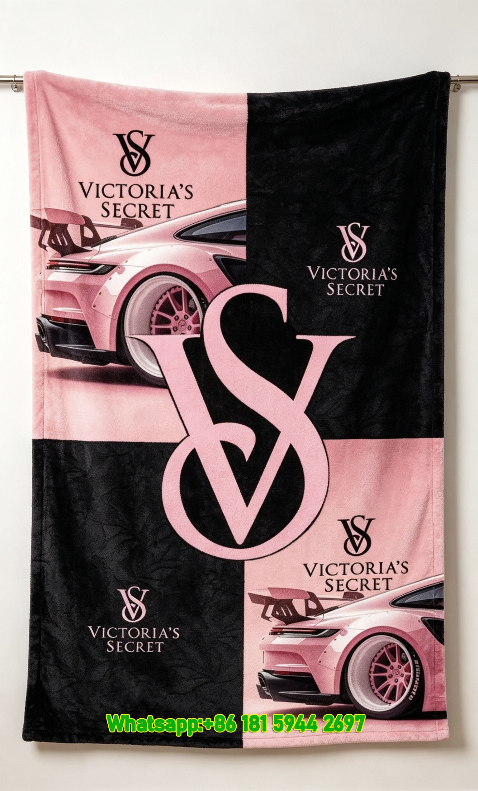 Victoria's Secret Pink Sports Car Flannel Fleece Throw Blanket V166